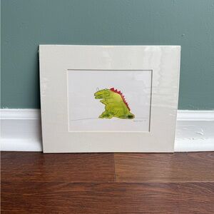 Green and Red Dinosaur Art Print